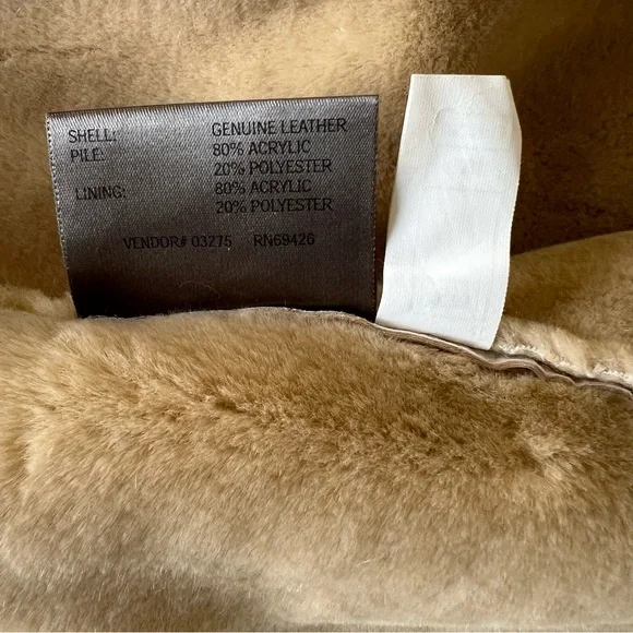 Wilsons Leather Vintage Tan Penny Suede Coat with Faux Fur Trim - Picture 9 of 9